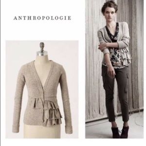 Anthropologie Moth Split Decision Ruffled Cardigan